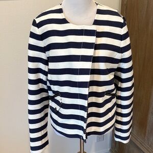 Banana Republic Navy and White Striped Blazer